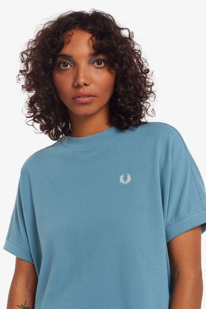 Grey Blue Fred Perry Boxy Piqué Women's T Shirts | PH 2022JPQJ